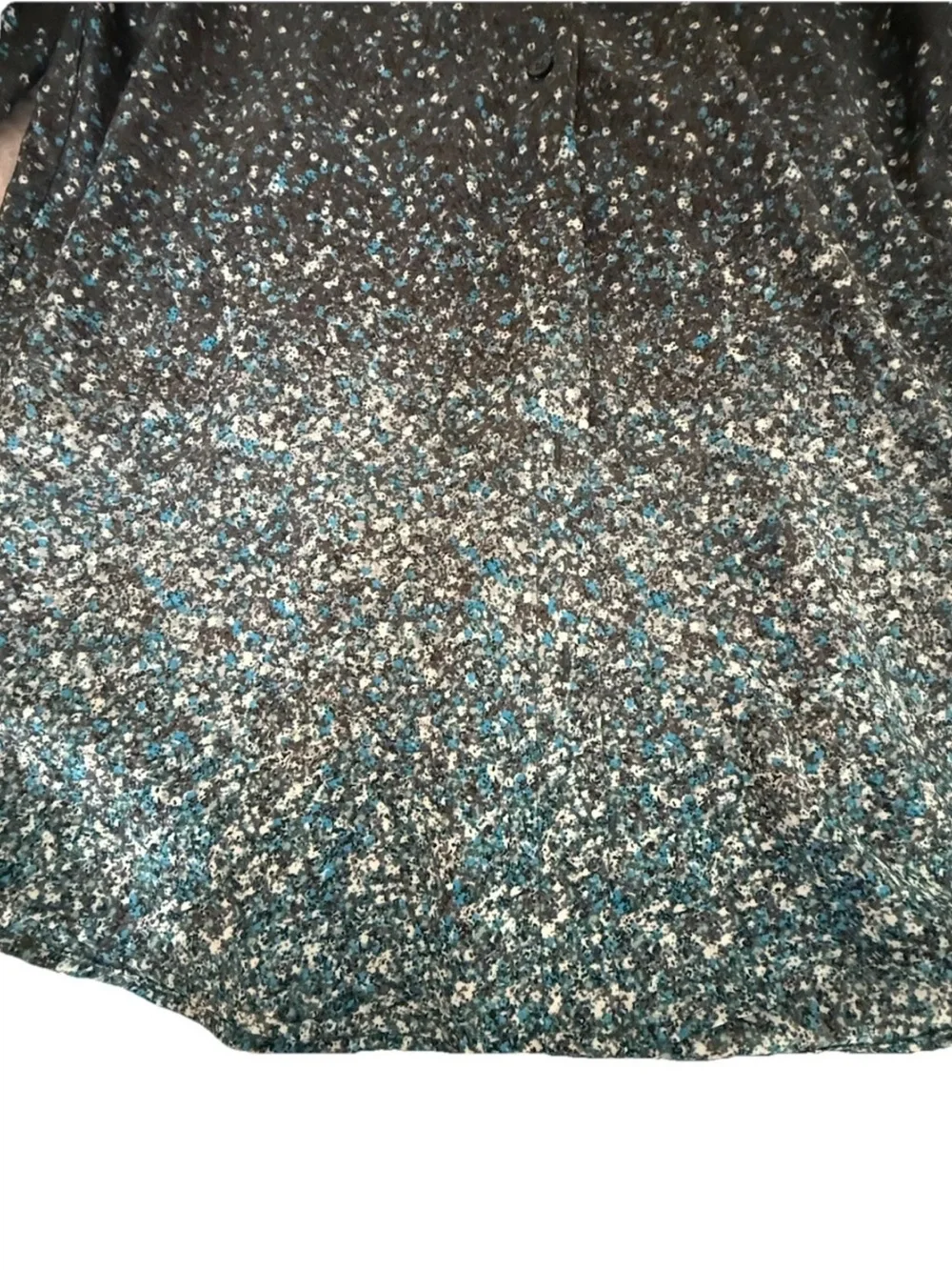 Banana Republic Black to Teal Ombre Sparkle Button-Down
